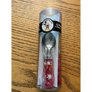 Disney Mickey & Co Zak Designs 12 Piece Flatware Set Red Mickey Mouse Gloves New